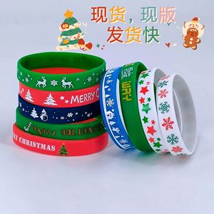 Pulsera de Silicona Navideña, Colorida, Plana, Ajustable, para Hombre y Mujer, Joyería Decorativa, Diseño Redondo Impermeable - Product Image 4