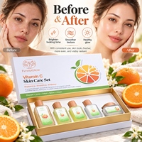 Ensemble de soins de la peau pour femmes à l'acide hyaluronique fermenté, à la niacinamide, à la vitamine C, à l'acide tranexamique, antioxydant, hydratant, éclaircissant, correcteur de taches brunes