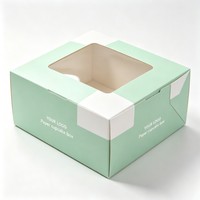 Boîte d'emballage pour gâteaux en papier pliable à 12 trous avec logo personnalisé, boîtes à cupcakes pour boulangerie avec fenêtre transparente