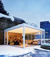 Vente directe d'usine de pergola et de gazebo bioclimatique en aluminium imperméable pour l'extérieur avec design carré LED Dimensions personnalisées