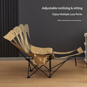 Chaise de pêche pliable portable, respirante, sans installation, avec <span class=keywords><strong>extension</strong></span> repose-pieds, pour la plage, le bureau <span class=keywords><strong>et</strong></span> les loisirs - Product Image 3