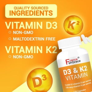 Suplemento de Vitamina D3 K2 de Alta Calidad, 120 Cápsulas, Promueve la Digestión, Suplemento Vitamínico para Adultos - Product Image 4