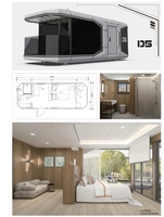 Maisons modulaires écologiques imperméables en structure acier haut de gamme Sinoy, maison-capsule préfabriquée, hôtel mobile de 40 pieds, couleur personnalisée
