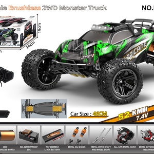 รถบังคับวิทยุ 2.4g 4wd รุ่น SJY-HS10521 ความเร็ว 52 กม./ชม. 70 กม./ชม. ของเล่นรถดริฟท์ ขับเคลื่อนสี่ล้อแบบไร้แปรงถ่าน ขนาด 1/10 ของขวัญ - Product Image 6