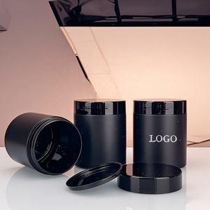 100ml 200ml 8oz 300ml 12oz 500ml Frosted Matte Black Wide Mouth Cosmetic Containers <b>Plastic</b> Pet <b>Jar</b> With Shiny Black <b>Plastic</b> Lid - Product Image 2