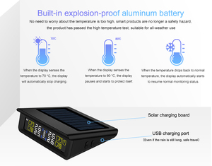 CAREUD T86 태양광 무선 센서 도매 자동차 타이어 공기압 모니터링 경보 <span class=keywords><strong>4</strong></span> 내부 센서 <span class=keywords><strong>TPMS</strong></span> - Product Image 5