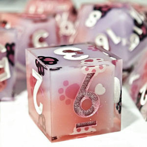 Mini Hành Tinh Mèo Móng Vuốt Dán Dán Dnd Xúc Xắc Đặt Bán Buôn Tùy Chỉnh Nhựa Xúc Xắc Cho RPG Hội Đồng Quản Trị Trò Chơi Sắc Nét Đa Diện Xúc Xắc Dnd Bộ - Product Image 4