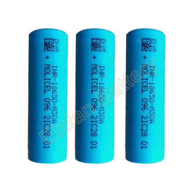 Hot Sale Molicel M30A 3000mAh Li-ion Battery Rechargeable Flat Top 3.6V Lithium Ion 18650 Battery 10A Discharge Rate in Stock