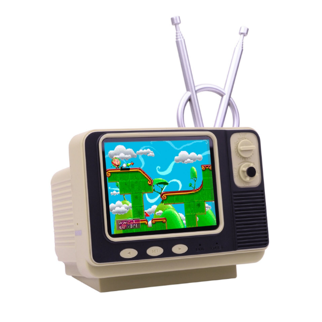 GV300 3 Inch Portable Retro Bookshelf TV Video Handheld Game Console Built-in 108 Classic Games Mini Pocket Gamepad for Kids