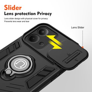Funda de teléfono móvil con soporte de anillo para cámara de lente para Redmi 15C 14C Note 15 Pro Note 14 Pro + A5 A3 2 en 1 TPU PC cubierta anticaída - Product Image 2
