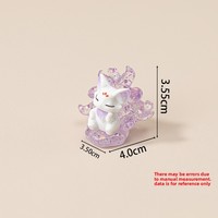 Breloques en résine 3D transparentes, finement scintillantes, motif renard à neuf queues, petite décoration pour maison de poupée