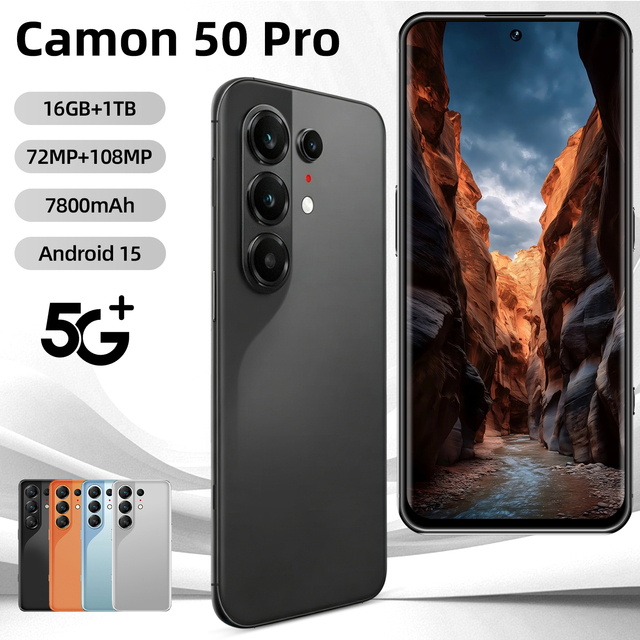 Factory Wholesale Camon50Pro Techno High-quality Original Mobile Phone with Dual Sim Android15 System Dual Card 16GB RAM 1TB ROM