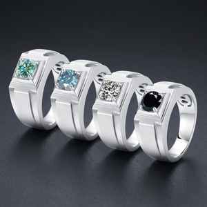Anillos de Diamante Cultivado en Laboratorio con Corte Princesa, Oro Sólido de 14K, Engaste de Garras, Diseño Geométrico Vintage, Unisex, para Compromiso y Boda - Product Image 2