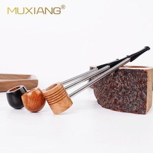 Muxiang Wood Tobacco Pipe Straight Type Solid Wood Smoking Pipe For Personal Gift - Product Image 1