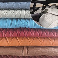 Cuir PU perforé brodé en forme de feuille, fourni par l'usine, pour housse de siège de voiture
