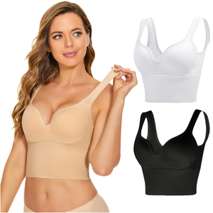 Soutien-gorge de sport personnalisé avec logo, respirant, écologique, en Spandex/Nylon, séchage rapide, anti-transpiration, maintien élevé, pour le yoga, la gym et le fitness, pour femmes - Product Image 4
