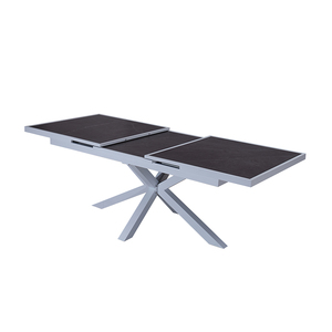 Moderne Blanc <span class=keywords><strong>Extensible</strong></span> Patio Restaurant Table 6 Places Chaises <span class=keywords><strong>Jardin</strong></span> Extérieur 7 Pièces En <span class=keywords><strong>Aluminium</strong></span> Corde À Manger Ensembles - Product Image 6
