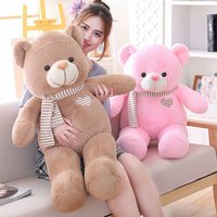 Ours en peluche rose en gros avec rembourrage en coton PP, design brodé, cadeau de confort pour la Saint-Valentin