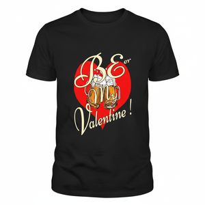 Camiseta para hombre con diseño de amante de la cerveza para el día de San Valentín, color negro, informal, con cuello redondo, manga corta, estampada, divertida, regalo para novio - Product Image 1