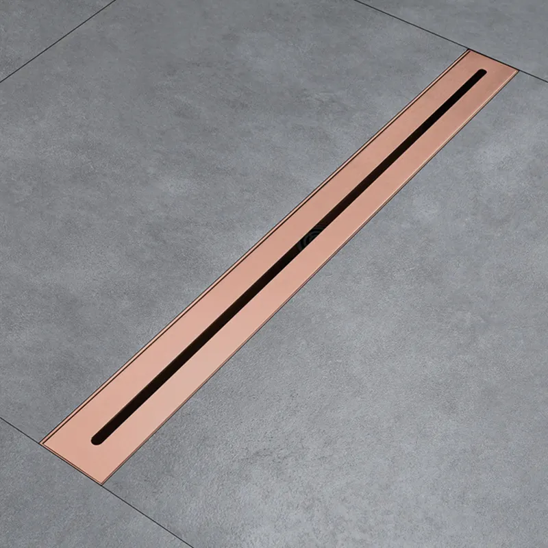 DIKALAN rose gold Hidden Linear Shower Drain Bathroom Floor Drain Tile Insert Floor Stainless steel 304 600 cm Drain