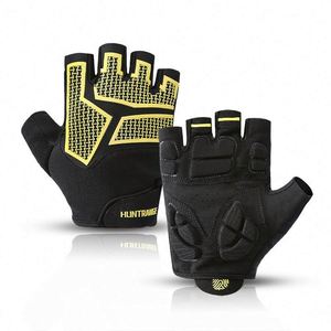 Leather Semi-finger <b>Touch</b> Screen Cycling Ski Summer Outdoor Anti-skid Shock Absorption Breathable Fitness Quick Impact <b>Gloves</b> - Product Image 1