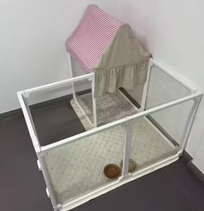 Caja sólida moderna ecológica de gran tamaño para perros, Corralito, cierre de botón, fácil montaje, ruedas de plástico resistente para mascotas - Product Image 2