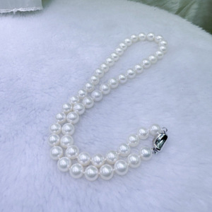 Collar de Perlas de Agua Dulce Redondas de 8-9 mm de Zhuji con Cierre de Plata de Ley, Extremadamente Finas, Ligeramente Imperfectas, Regalo del Día de la Madre para Mamá - Product Image 4