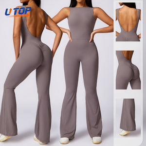 女式桃形提臀瑜伽连体衣宽松健身服一件式健身紧身衣运动服露背环保 - Product Image 1