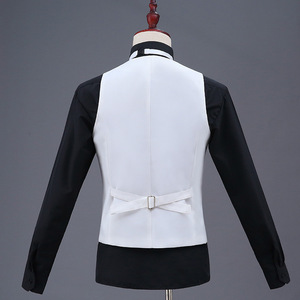 Gilet Professionale Bianco per Matrimoni <span class=keywords><strong>e</strong></span> Feste, Uniforme per Camerieri di Hotel <span class=keywords><strong>e</strong></span> Ristoranti, con <span class=keywords><strong>Papillon</strong></span> <span class=keywords><strong>e</strong></span> Grembiule - Product Image 5