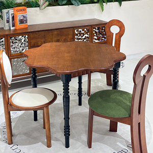 Modern <b>Dining</b> <b>Table</b> <b>Solid</b> <b>Wood</b> Base Irregular <b>Table</b> Can be Extended into a <b>Round</b> Design for Home and Hotel Use - Product Image 1