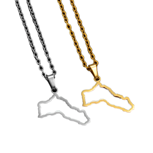 Collar con Colgante <span class=keywords><strong>de</strong></span> Mapa <span class=keywords><strong>de</strong></span> Kurdistán en Acero Inoxidable Chapado en Oro <span class=keywords><strong>de</strong></span> 18K, Joyería para Mujer, Aniversario Étnico <span class=keywords><strong>de</strong></span> Kurdistán - Product Image 1