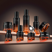 Ensemble d'Emballage Soin Peau à Fond Épais avec Logo Personnalisé, Pot Crème Cosmétique en Verre de Luxe et Bouteille de Lotion Tonique de 30, 50 g, 100, 120 ml avec Pompe