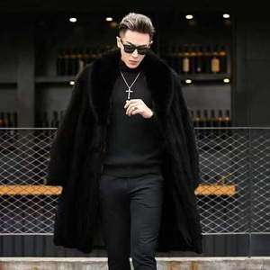 <span class=keywords><strong>Cappotto</strong></span> in Pelliccia di <span class=keywords><strong>Visone</strong></span> per <span class=keywords><strong>Uomo</strong></span>, Giacca Lunga Casual in Finta Pelliccia Ispessita per Autunno e Inverno - Product Image 4