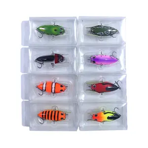 TOPRIGHT P1044 60mm 13g Popper Topwater Freshwater Bass Lure Insect Cicada Prop Hard Plastic Bass Fishing Lure