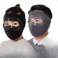 Masque facial coupe-vent chaud pour l'hiver, bonnet de ski respirant, masques en polaire avec lunettes HD anti-buée, bonnet de cyclisme