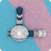 Toboggan Interstellaire Robot Flyingkids Combo, équipement de jeu extérieur sur le thème de l'espace pour parcs sportifs, en matériau LLDPE pour enfants