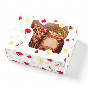 Custom Printed <b>Christmas</b> Window Gift <b>Box</b> Snowman Folding Paper Candy Cookie Holiday Xmas Packaging Wholesale Supplier Factory - Product Image 1
