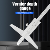 Étrier de profondeur de haute précision en acier inoxydable Vernier métal étriers jauge de profondeur outil de mesure 0-150/200/300mm