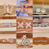 Pendientes de Diamantes Cultivados en Laboratorio de Oro de 18K Personalizados, Certificados por IGI, Redondos, VVS, para Hombre y Mujer