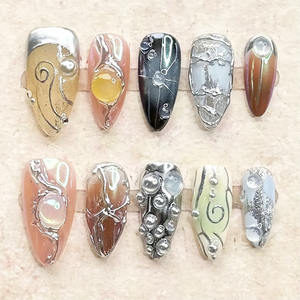 Prensa acrílica <span class=keywords><strong>de</strong></span> concha <span class=keywords><strong>de</strong></span> mar en las uñas, precio al por mayor, prensa <span class=keywords><strong>de</strong></span> Gel suave <span class=keywords><strong>de</strong></span> alta calidad en las uñas, uñas artificiales reutilizables, unids 10/caja - Product Image 3