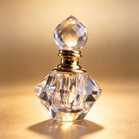 Flacon de luxe vide de 1 ml pour Attar Arabe, en verre transparent décoratif, pour huile d'Oud et huiles essentielles