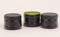 Capuchon en aluminium électroplaqué brillant de luxe, capuchon à vis moderne en aluminium pour pots de crème cosmétique