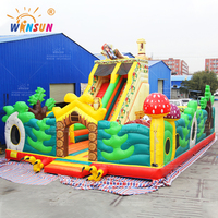 WINSUN Grand château gonflable commercial en PVC ignifuge et imperméable pour enfants, avec trampoline intégré