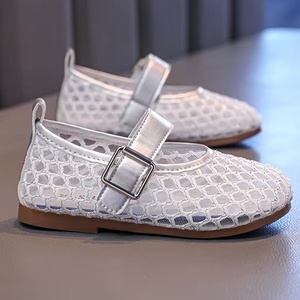 Chaussures d'été respirantes en maille de style coréen pour filles Sandales de petite princesse à fermeture velcro de conception simple pour enfants - Product Image 6
