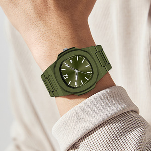 Jam tangan Analog desainer pria jam tangan modis olahraga simpel klasik gaya plastik ABS Logo kustom jam tangan pria Reloj Para Hombre - Product Image 3