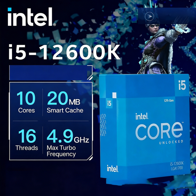 For Intel Core I5-12600K CPU 2.80GHz 10Cores 16Threads 20MB L3   LGA1700  Threads Unit Desktop Computer
