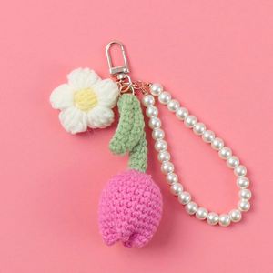 Llavero de Flores de Ganchillo Acrílico Hecho a Mano al por Mayor para Regalos de Acción de Gracias, Año Nuevo, Navidad y San Valentín - Product Image 3