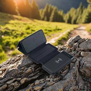 Cargador Portátil de Energía Solar Removible de Alta Eficiencia, Cargador Inalámbrico para Teléfono Móvil con Pantalla Digital - Product Image 4