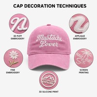 Casquette de baseball Dad Hat en coton, style vintage, délavée et vieillie, avec logo personnalisé, broderie de lettres à pois, motif nœud et losanges, pour usage professionnel et décontracté, vente en gros