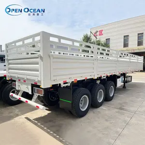 Factory Price 3 45Axle Fence Semi Trailer Heavy Duty 6080TonsTruck Container Livestock Pig Trailer